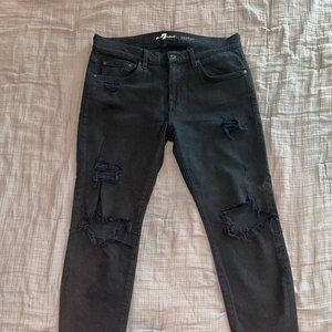 Men's 7 For All Mankind Distressed Paxton Jeans- Black